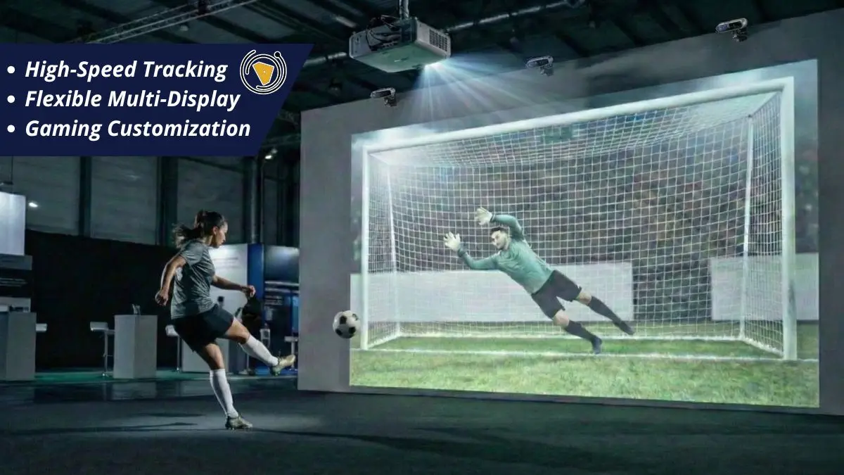 Simulación de tiro a portería con High-Speed Tracking, multi-display y gamificación